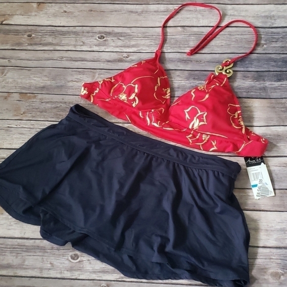 Anne Cole navy blue skirted swim bottom NWT - Picture 11 of 11